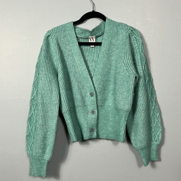 Worthington Green Chunky Crop Sweater size L - Picture 2 of 15